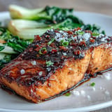 Sesame glazed bok choy complements the succulent Miso Glazed Salmon beautifully here.