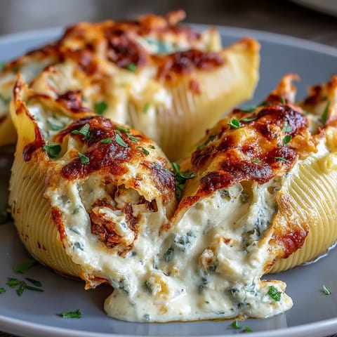 Creamy jumbo pasta shells with pumpkin and smoked Gouda, drizzled with a nutty brown butter Alfredo sauce.