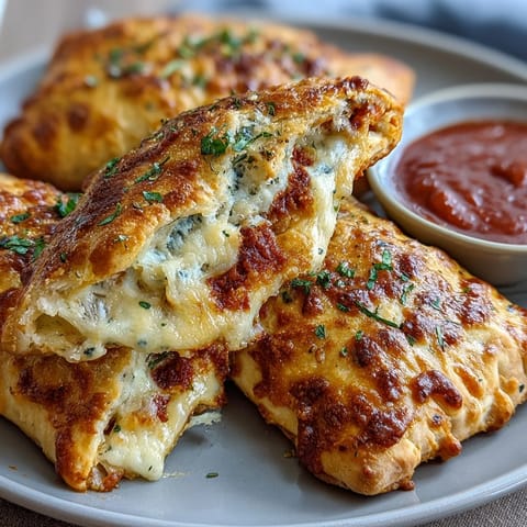 High-protein pizza hot pockets with melty cheese and zesty sauce, wrapped in a golden, crispy dough for a satisfying meal prep snack.  