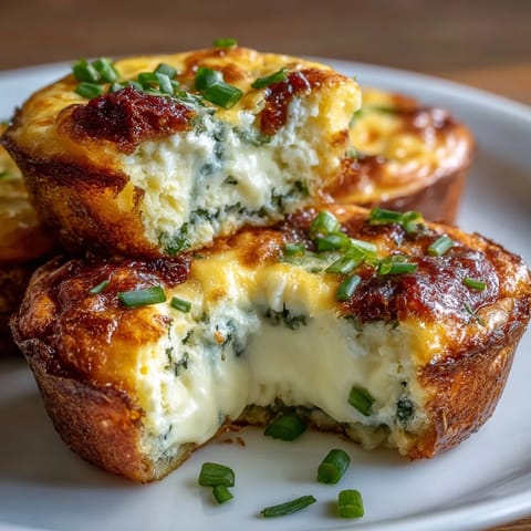 Cheesy, low-carb egg cups filled with fresh jalapeños, red bell peppers, and green onions for a flavorful breakfast.  