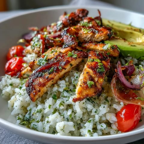 Skinny Chicken Fajita Meal Prep Bowls with Cilantro-Lime Rice arranged in glass containers, featuring colorful bell peppers and tender chicken over fluffy rice.
