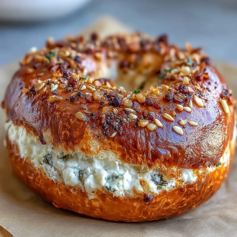 Everything seasoning protein bagels with Greek yogurt dough, offering a flavorful, low-fat twist on a classic morning favorite.