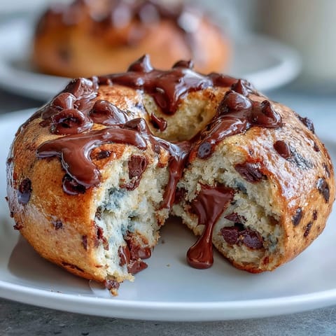 Delicious chocolate chip protein bagels baked golden brown, soft and chewy with melty chocolate throughout.