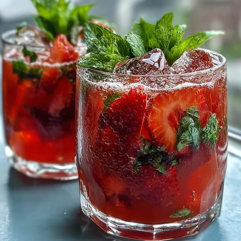 Spring Strawberry Mint Pitcher