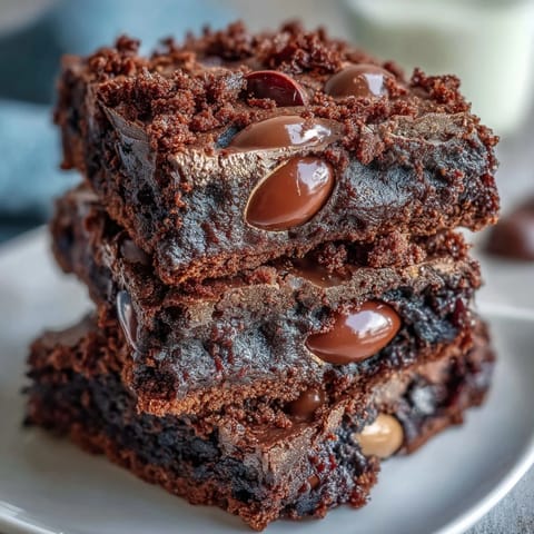 Decadent Cadbury Egg brownies feature a rich chocolate base and a crispy crumbled topping for ultimate indulgence.  