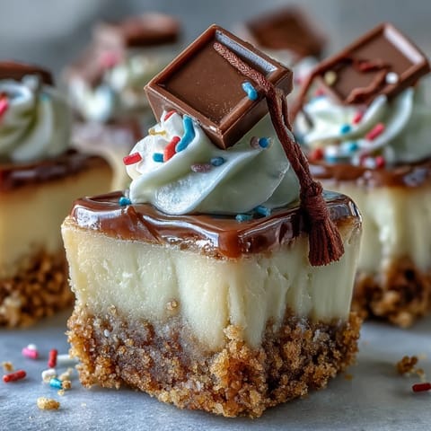 Creamy Easy Graduation Cheesecake Bites perfect for a celebratory party spread.