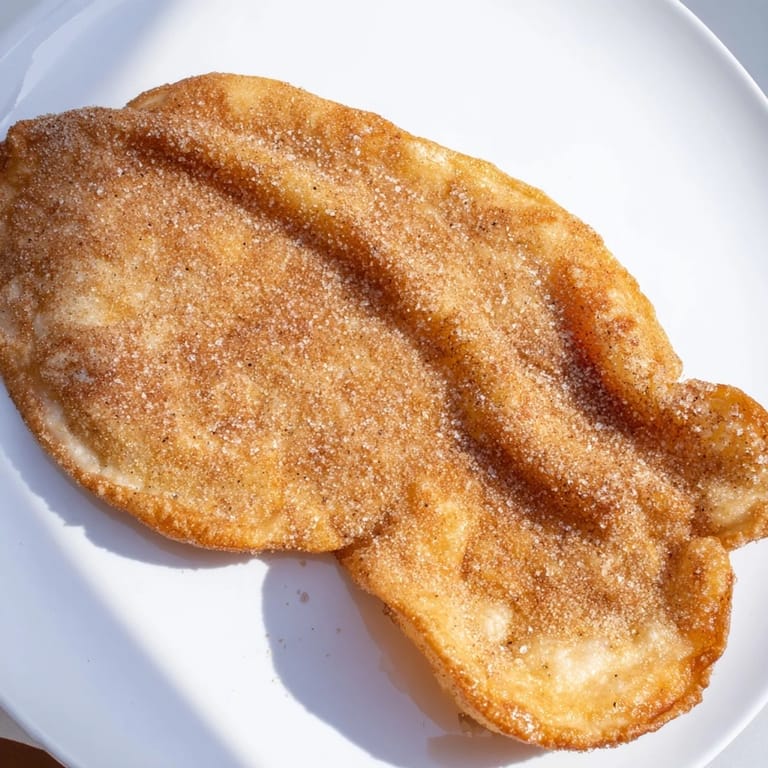Close-up of freshly made Elephant Ears, showing the flaky texture and delicious cinnamon coating.