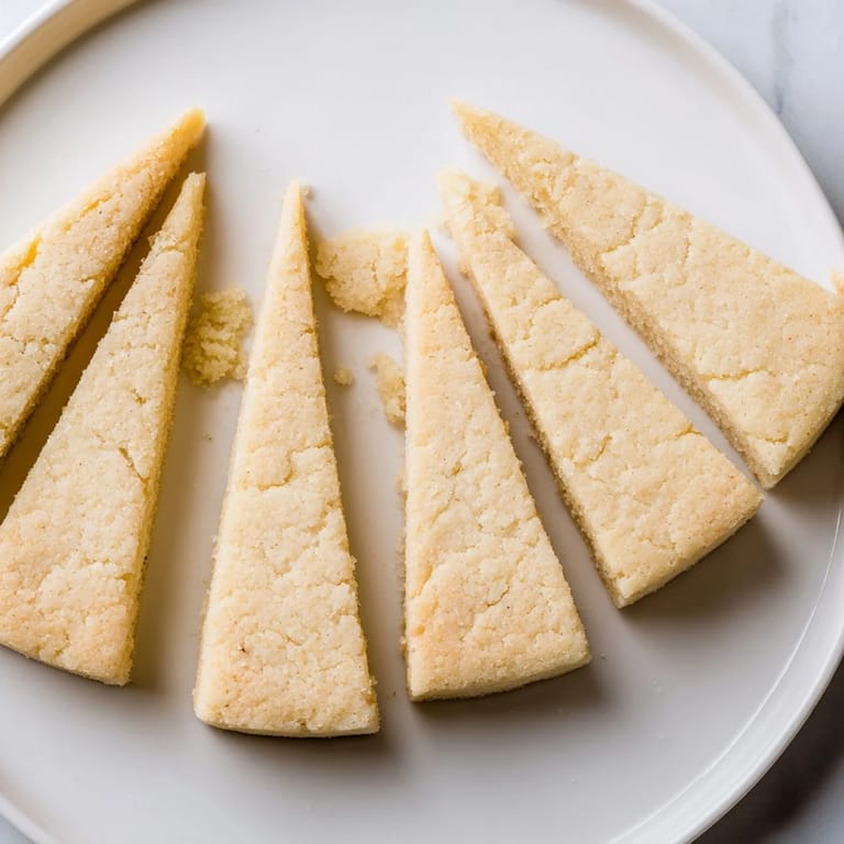 Crispy-edged shortbread cookies, a Scottish dessert known for its melt-in-your-mouth tenderness, ideal for tea.