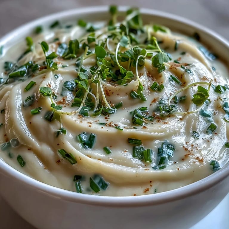 Elegant Celery Root Bisque, rich and deeply flavored; perfect for a cozy evening.