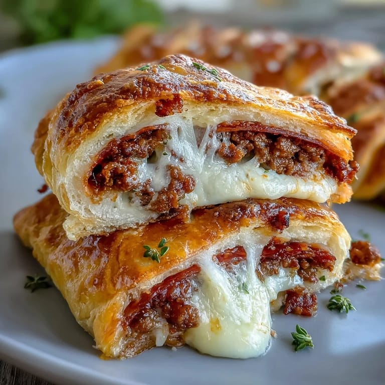 Freshly baked Baked High-Protein Pepperoni Stromboli served warm with a side of marinara dipping sauce.