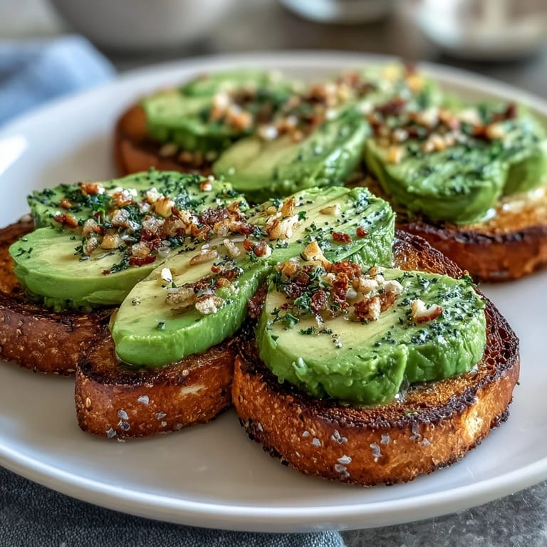 Everything bagel seasoned shamrock avocado toast on rustic bread, offering a savory crunch and fresh herbal garnish for a healthy vegetarian treat.