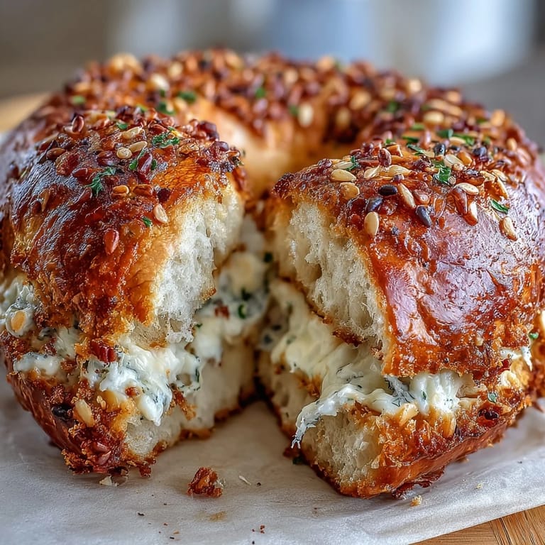 Golden baked protein bagels generously sprinkled with crunchy everything seasoning, perfect for a satisfying and wholesome snack.