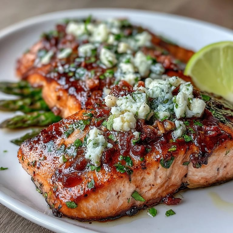 Golden garlic butter coats flaky salmon and bright green asparagus, roasted together for an easy, healthy dinner that's ready in 35 minutes.
