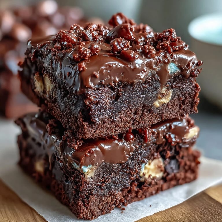 Gooey chocolate brownies loaded with Cadbury mini eggs and finished with a buttery chocolate crumble topping.