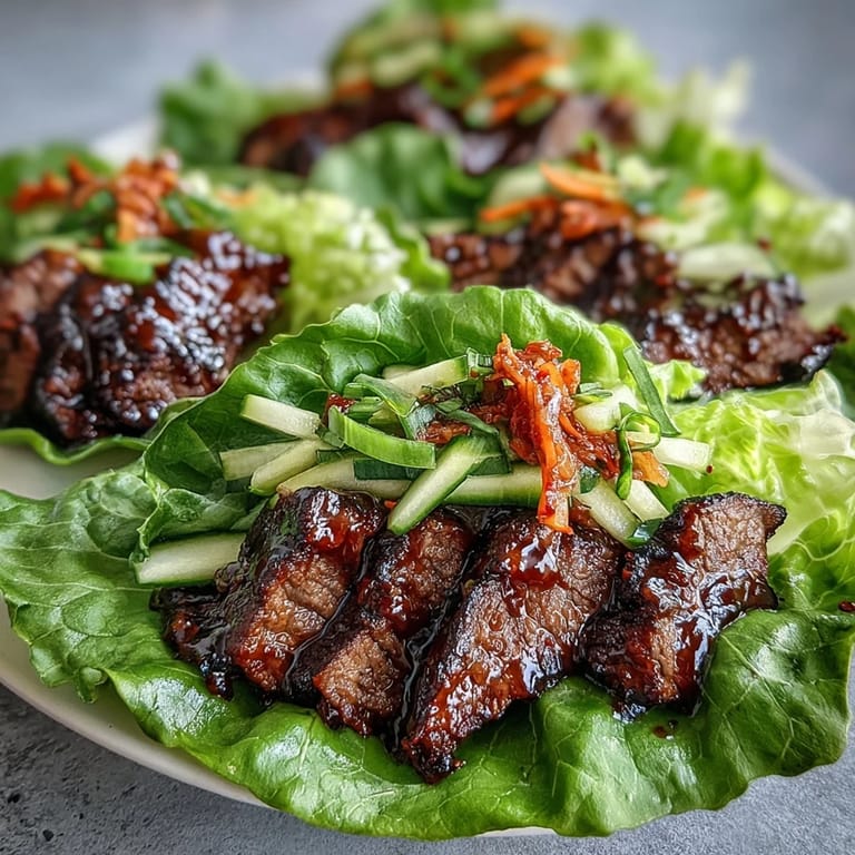 Enjoy these juicy Korean BBQ Beef Lettuce Wraps bursting with flavor and texture.