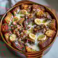 Slices of Cream Cheese Swirl Cinnamon Roll French Toast Bake show a golden crust and marbled cheesecake filling.